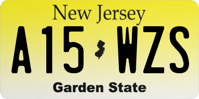 NJ license plate A15WZS