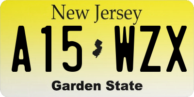 NJ license plate A15WZX