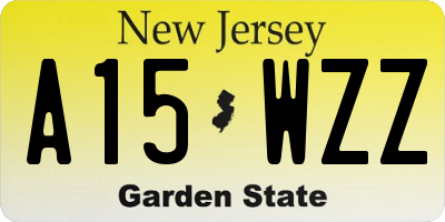NJ license plate A15WZZ