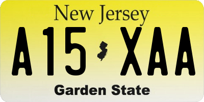 NJ license plate A15XAA