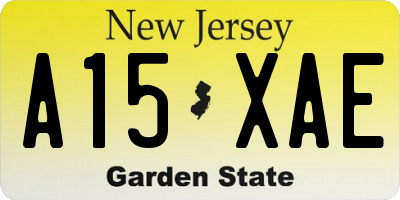 NJ license plate A15XAE
