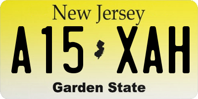 NJ license plate A15XAH