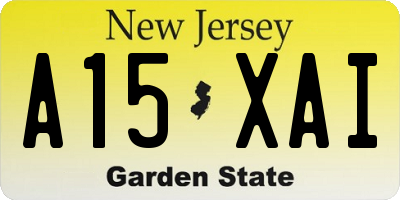 NJ license plate A15XAI