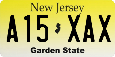 NJ license plate A15XAX