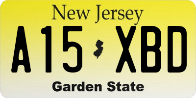 NJ license plate A15XBD