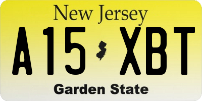 NJ license plate A15XBT