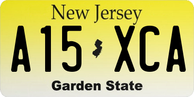 NJ license plate A15XCA