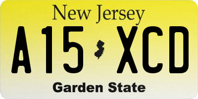 NJ license plate A15XCD