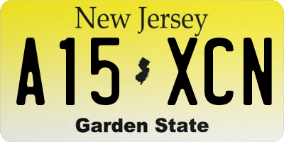 NJ license plate A15XCN