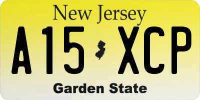NJ license plate A15XCP