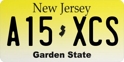 NJ license plate A15XCS