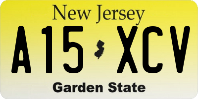 NJ license plate A15XCV