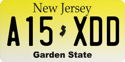 NJ license plate A15XDD