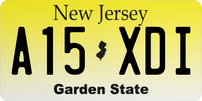 NJ license plate A15XDI