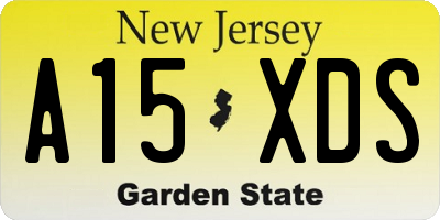 NJ license plate A15XDS