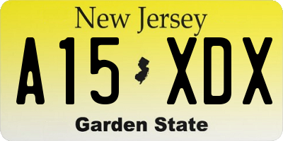 NJ license plate A15XDX