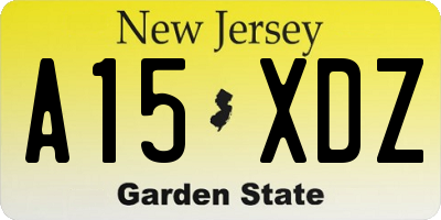 NJ license plate A15XDZ