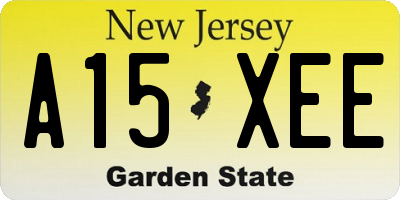 NJ license plate A15XEE