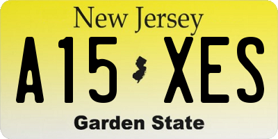 NJ license plate A15XES