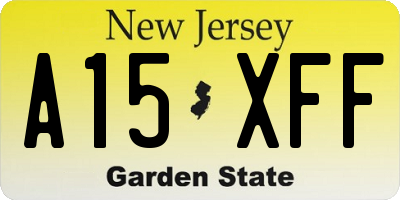 NJ license plate A15XFF