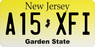 NJ license plate A15XFI