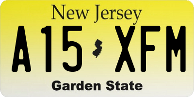 NJ license plate A15XFM