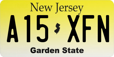NJ license plate A15XFN