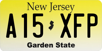 NJ license plate A15XFP