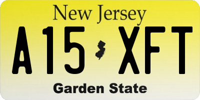 NJ license plate A15XFT