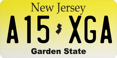 NJ license plate A15XGA