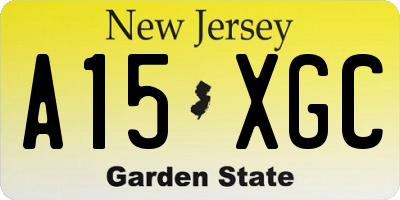 NJ license plate A15XGC