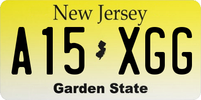 NJ license plate A15XGG