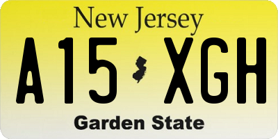 NJ license plate A15XGH