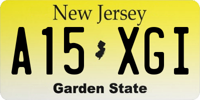 NJ license plate A15XGI