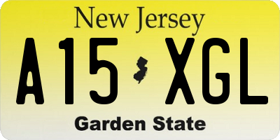 NJ license plate A15XGL