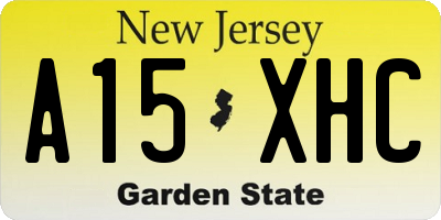 NJ license plate A15XHC