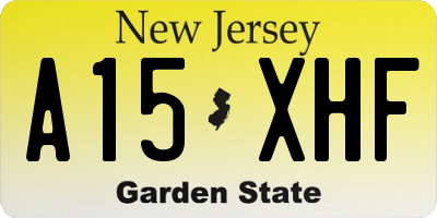 NJ license plate A15XHF