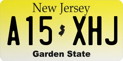 NJ license plate A15XHJ
