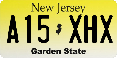 NJ license plate A15XHX