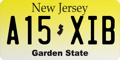 NJ license plate A15XIB