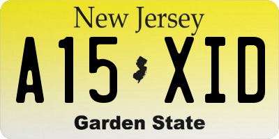 NJ license plate A15XID