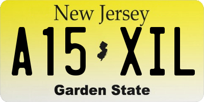 NJ license plate A15XIL
