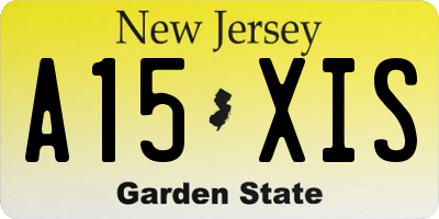 NJ license plate A15XIS