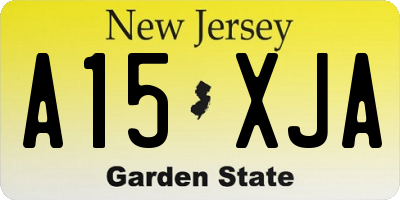 NJ license plate A15XJA