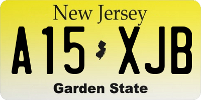 NJ license plate A15XJB