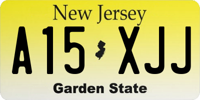 NJ license plate A15XJJ