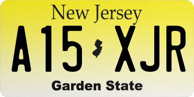 NJ license plate A15XJR