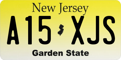 NJ license plate A15XJS