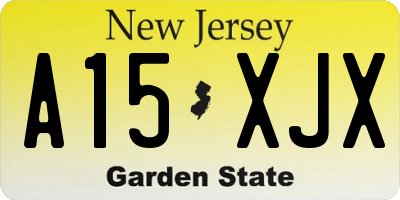 NJ license plate A15XJX