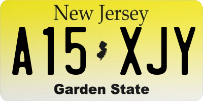 NJ license plate A15XJY